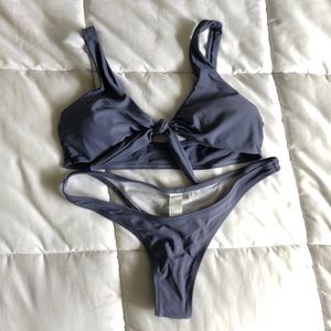 NWT Knotted Periwinkle two piece bathing suit